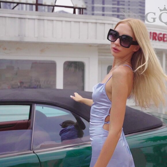 Oversized Square Frame Sunglasses Retro Vintage Trendy Y2K Chic Shades main image 7